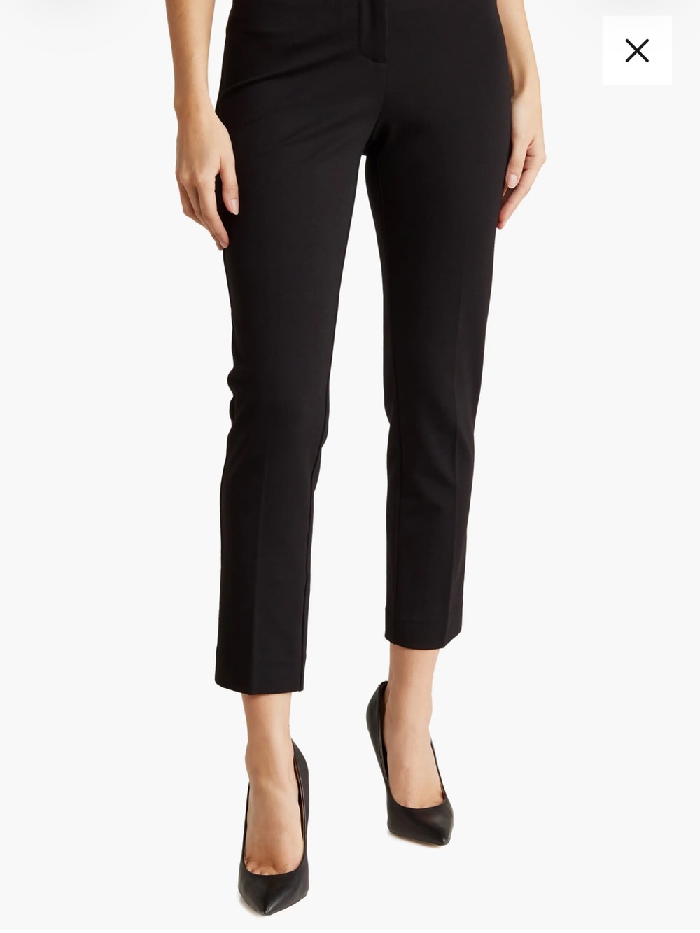 Amanda & Chelsea Black Cropped Ponte Slim Trousers